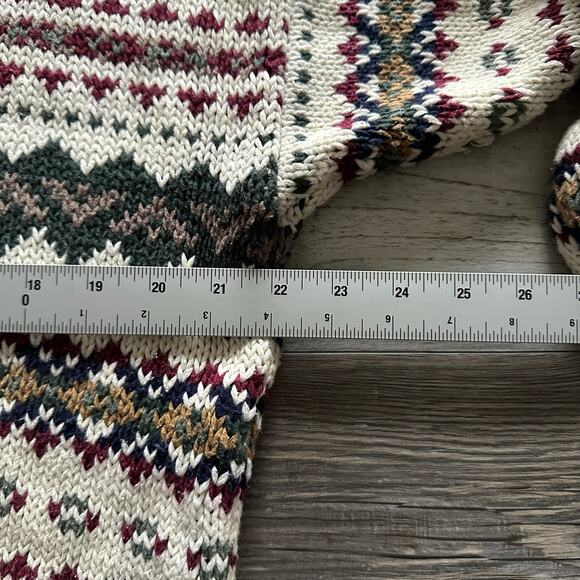 Vintage‎ 90s Eddie Bauer Geometric Patterned Mens Large Grandpa Crewneck Sweater - Picture 7 of 10